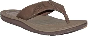 Margaritaville Men's Soft Pu Footbed with Lightweight Eva Outsole Flip Flop, Brown, 8