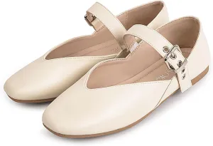 Mary Jane Shoes Women, Square Toe Ballet Flats Shoes, Comfortable Strap Ballet Flats, Flats for Women Dressy with Adjustable Buckle
