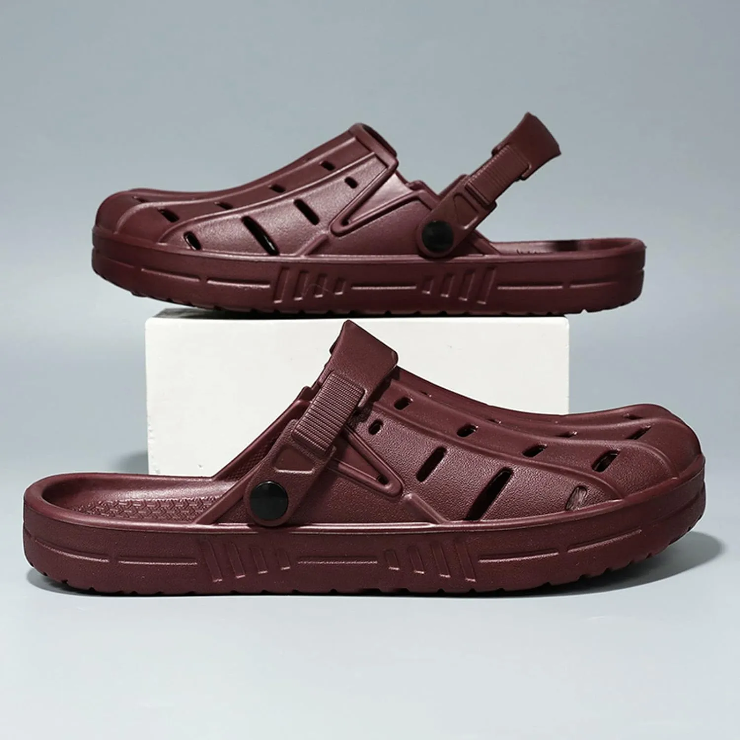 Meidiastra Men Large Size Clogs Oversize EVA Garden Shoes Waterproof Beach Sandals Slip On Water Shoes Slippers with Adjustable Strap