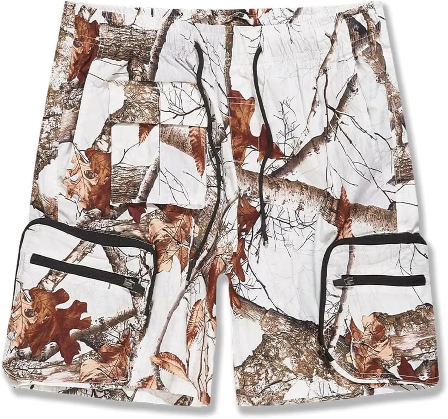 Men Retro Altitude Travel Cargo Shorts (Snow Camo)
