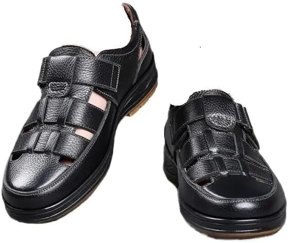 Men's Cutout Mesh Handmade Flat Casual Loafers Comfort Breathable Slip On Hollow Sandals Walking Shoes Outdoor Beach Summer Non Slip Water Shoes