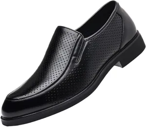 Mens Genuine Leather Dress Shoes Breathable Comfortable Casual Moccasin Loafers Summer Breathable Driving Shoes