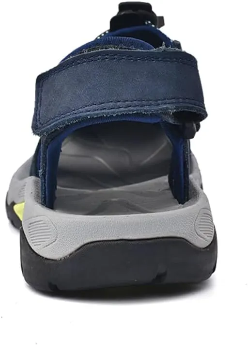 Men's Hiking Sandals Outdoor Sport Closed Toe Leather Walking Sandal Waterproof Non-Slip Casual Sandals Water Shoes