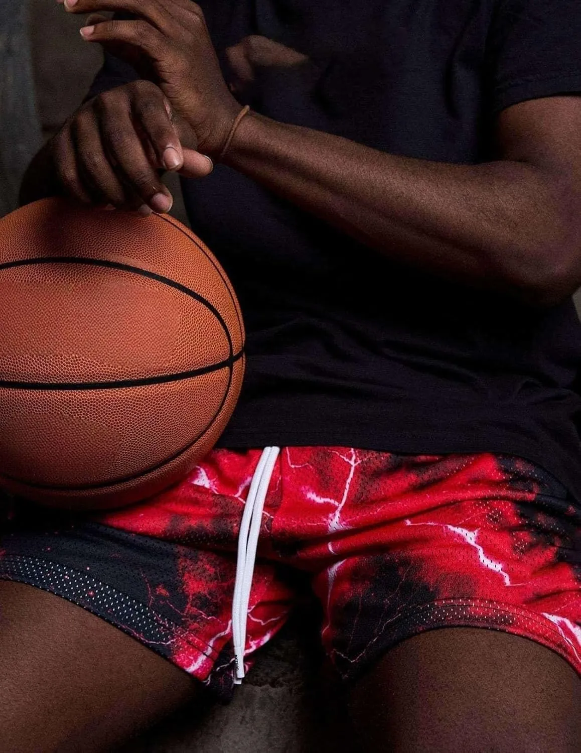 Men's Lightweight Graphic Print Mesh Basketball Shorts 4 Inch Gym Shorts for Hoops, Training & Streetwear with Drawstring