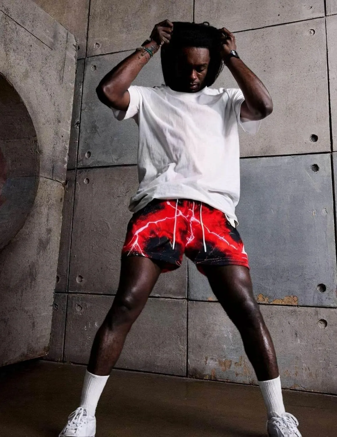 Men's Lightweight Graphic Print Mesh Basketball Shorts 4 Inch Gym Shorts for Hoops, Training & Streetwear with Drawstring