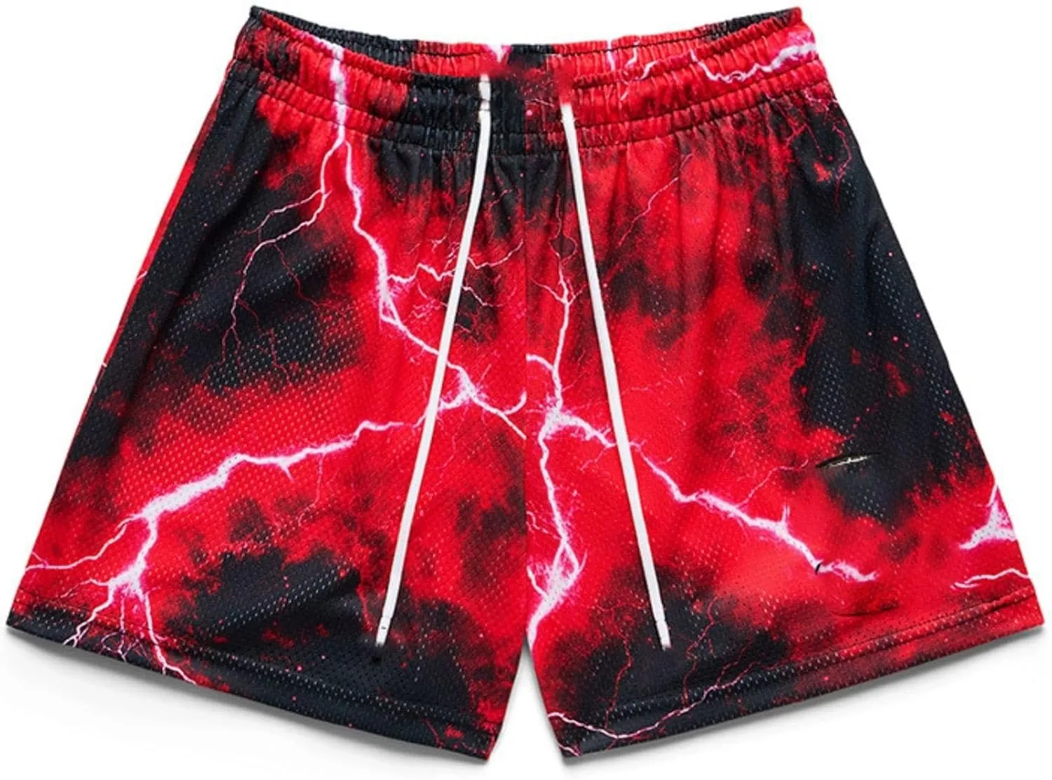 Men's Lightweight Graphic Print Mesh Basketball Shorts 4 Inch Gym Shorts for Hoops, Training & Streetwear with Drawstring
