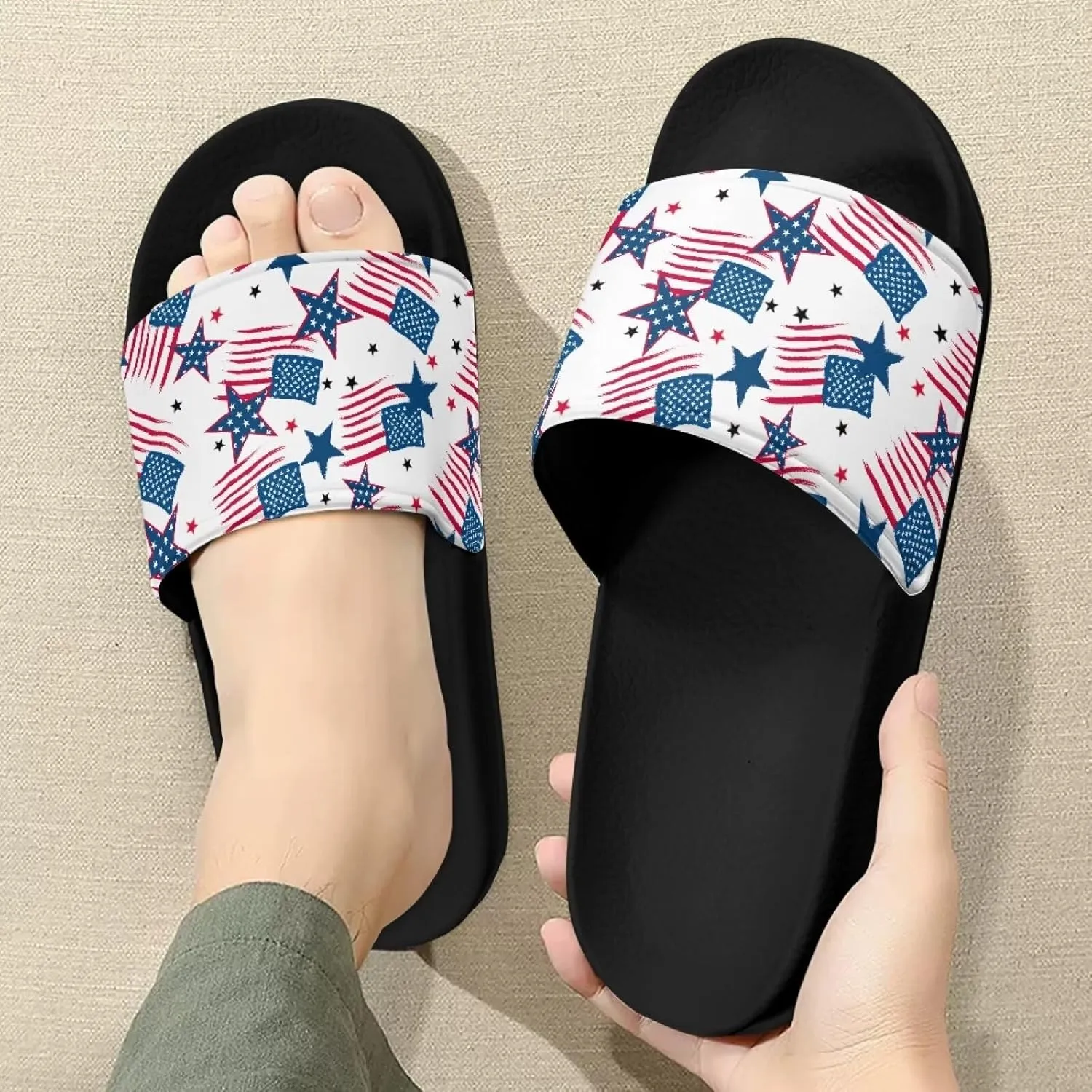 Mens Pillow House Sandals Ultra Cushion Slide Sandals Non-Slip Comfortable Shower Shoes Slip On Black Slippers for Spa Bath Pool Gym