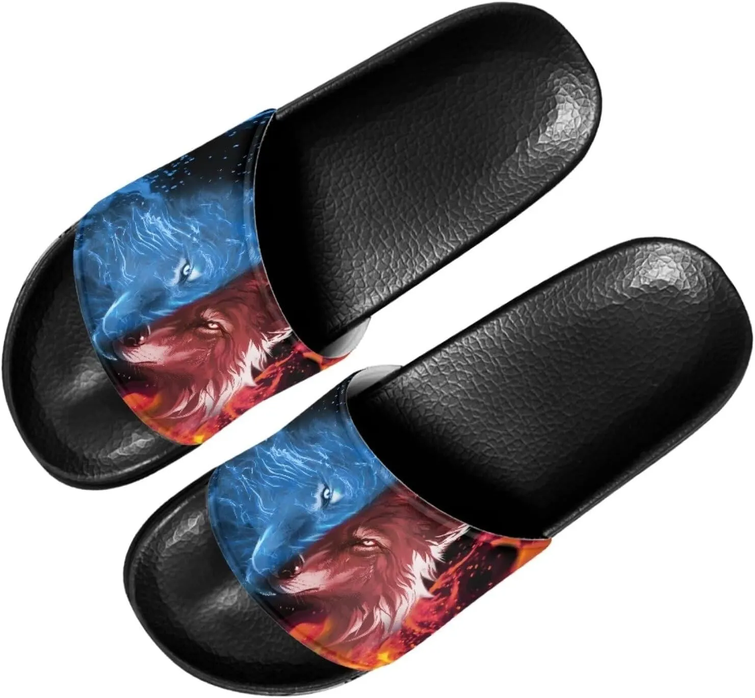 Mens Pillow House Slide Sandals Non-Slip Black Bath Sandals Wide Width EVA Flat Shoes Quick Drying Peep Toe Slippers Beach Dress Shoes