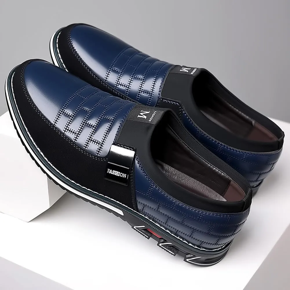 Men's Premium PU Low Top Casual Flat Business Oxford Shoes Walking Driving Loafers Shoes