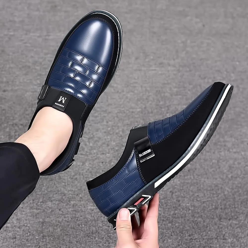 Men's Premium PU Low Top Casual Flat Business Oxford Shoes Walking Driving Loafers Shoes