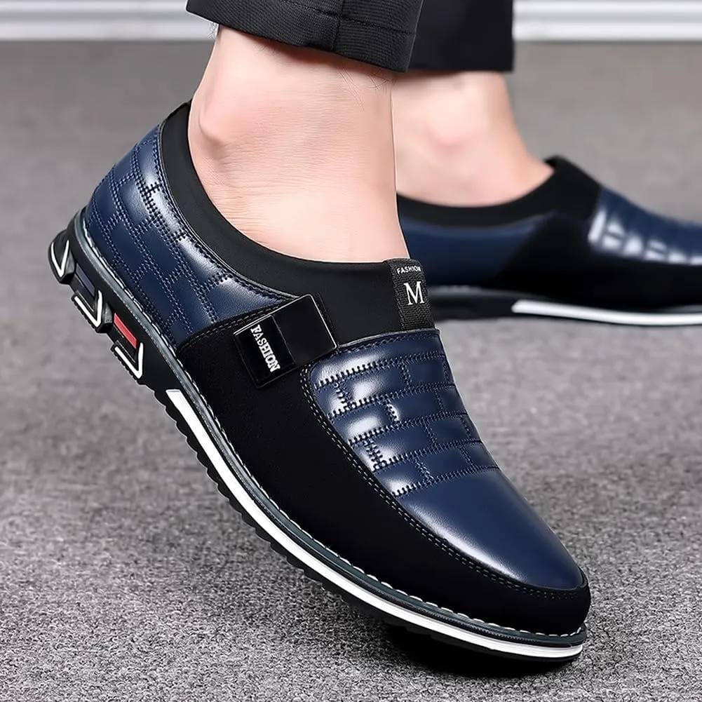 Men's Premium PU Low Top Casual Flat Business Oxford Shoes Walking Driving Loafers Shoes