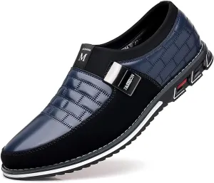 Men's Premium PU Low Top Casual Flat Business Oxford Shoes Walking Driving Loafers Shoes