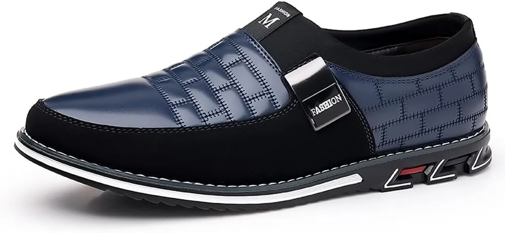Men's Premium PU Low Top Casual Flat Business Oxford Shoes Walking Driving Loafers Shoes