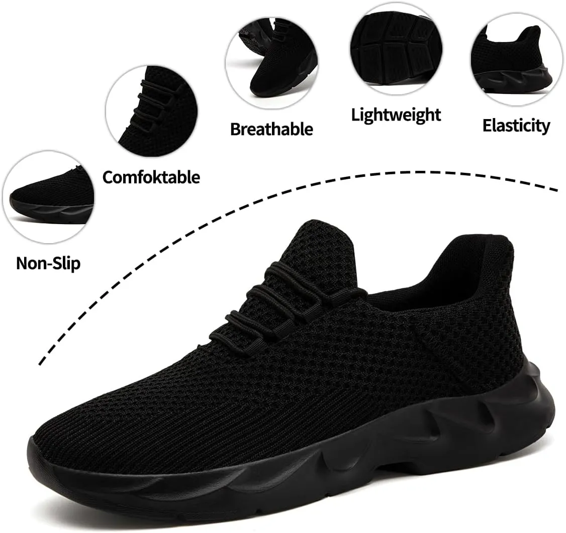 Mens Running Tennis Casual Walking Shoes Anti Slip Comfortable Lightweight Breathable Fashion Sneakers Non Slip Workout Gym Shoes for Running