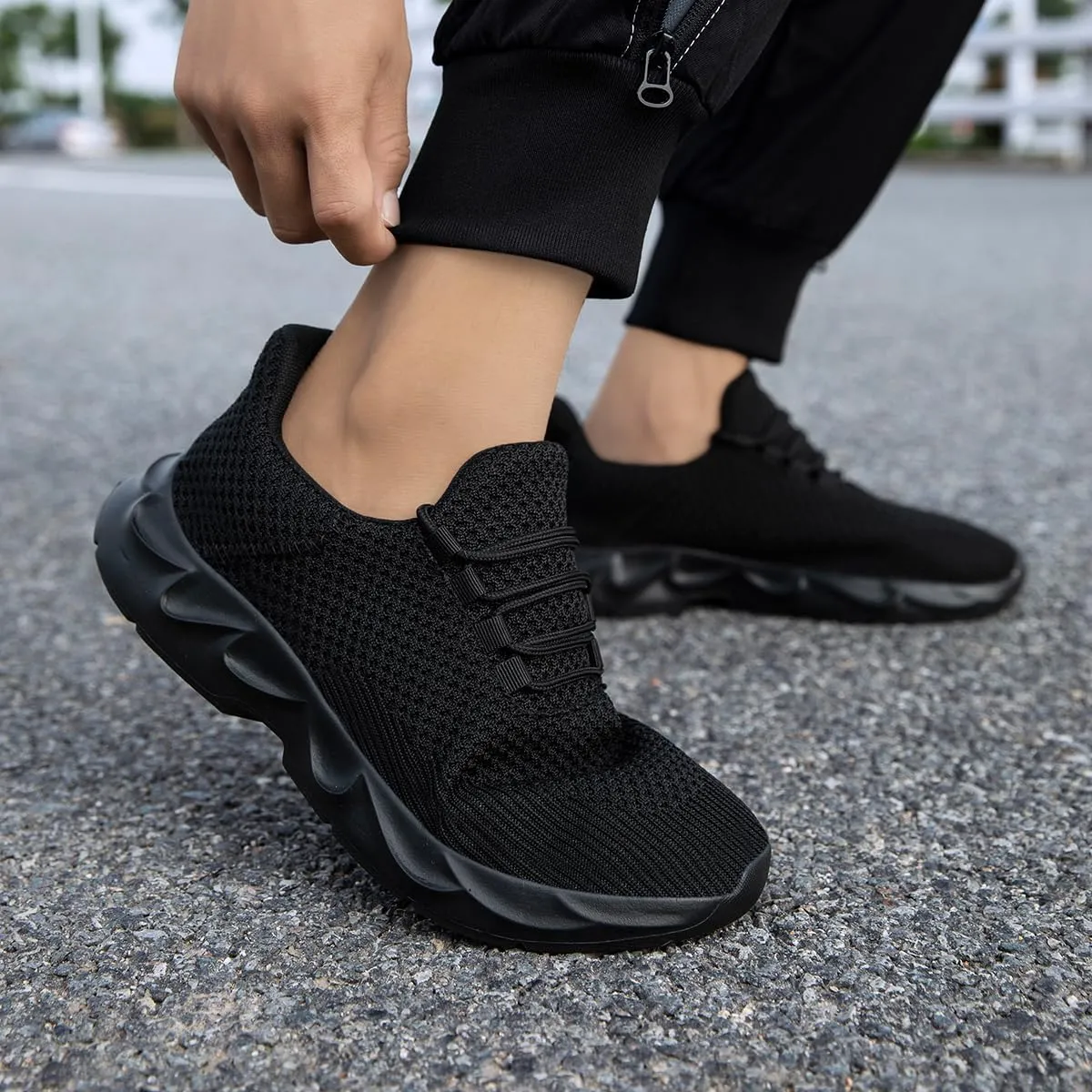 Mens Running Tennis Casual Walking Shoes Anti Slip Comfortable Lightweight Breathable Fashion Sneakers Non Slip Workout Gym Shoes for Running