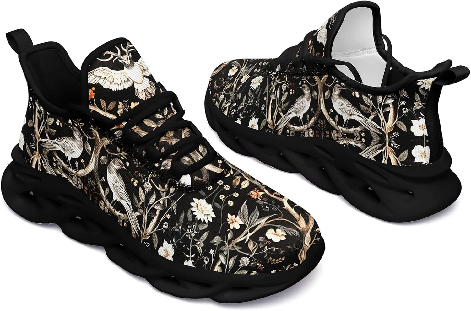 Men's Skull Running Shoes Athletic Sneakers Breathable Gym Slip-on Shoes Lightweight Cushion Sports Walking Shoes