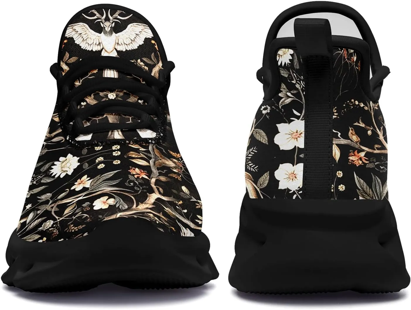Men's Skull Running Shoes Athletic Sneakers Breathable Gym Slip-on Shoes Lightweight Cushion Sports Walking Shoes