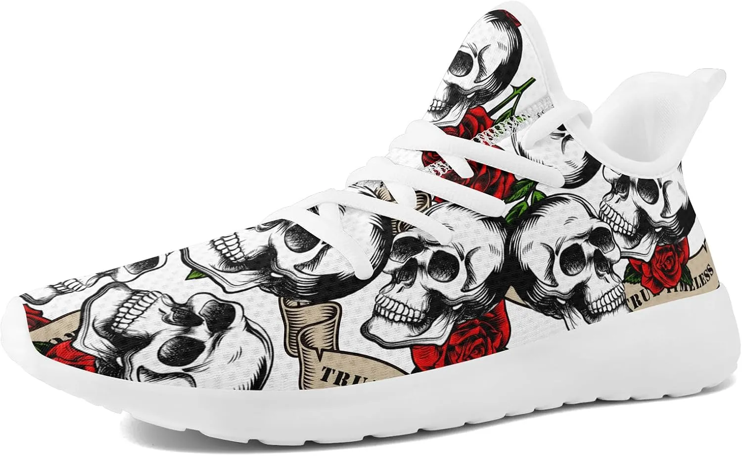 Men's Skull Walking Running Shoes Cushion Fashion Sneakers Lightweight Breathable Athletic Sports Tennis Shoes