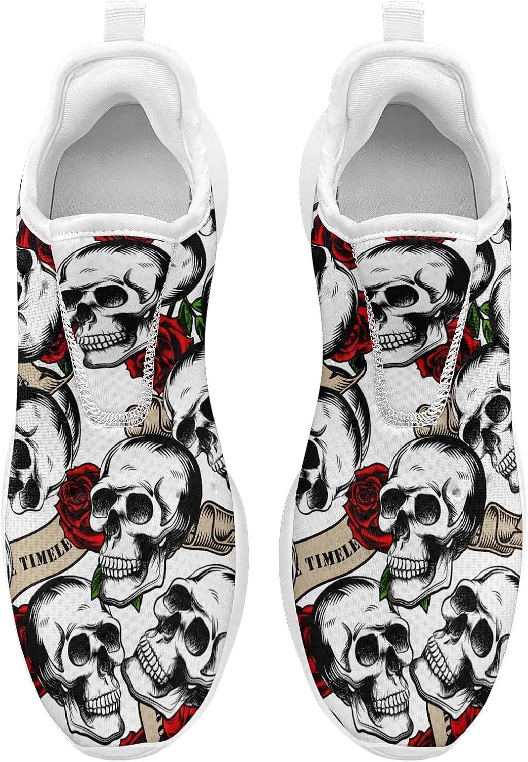 Men's Skull Walking Running Shoes Cushion Fashion Sneakers Lightweight Breathable Athletic Sports Tennis Shoes