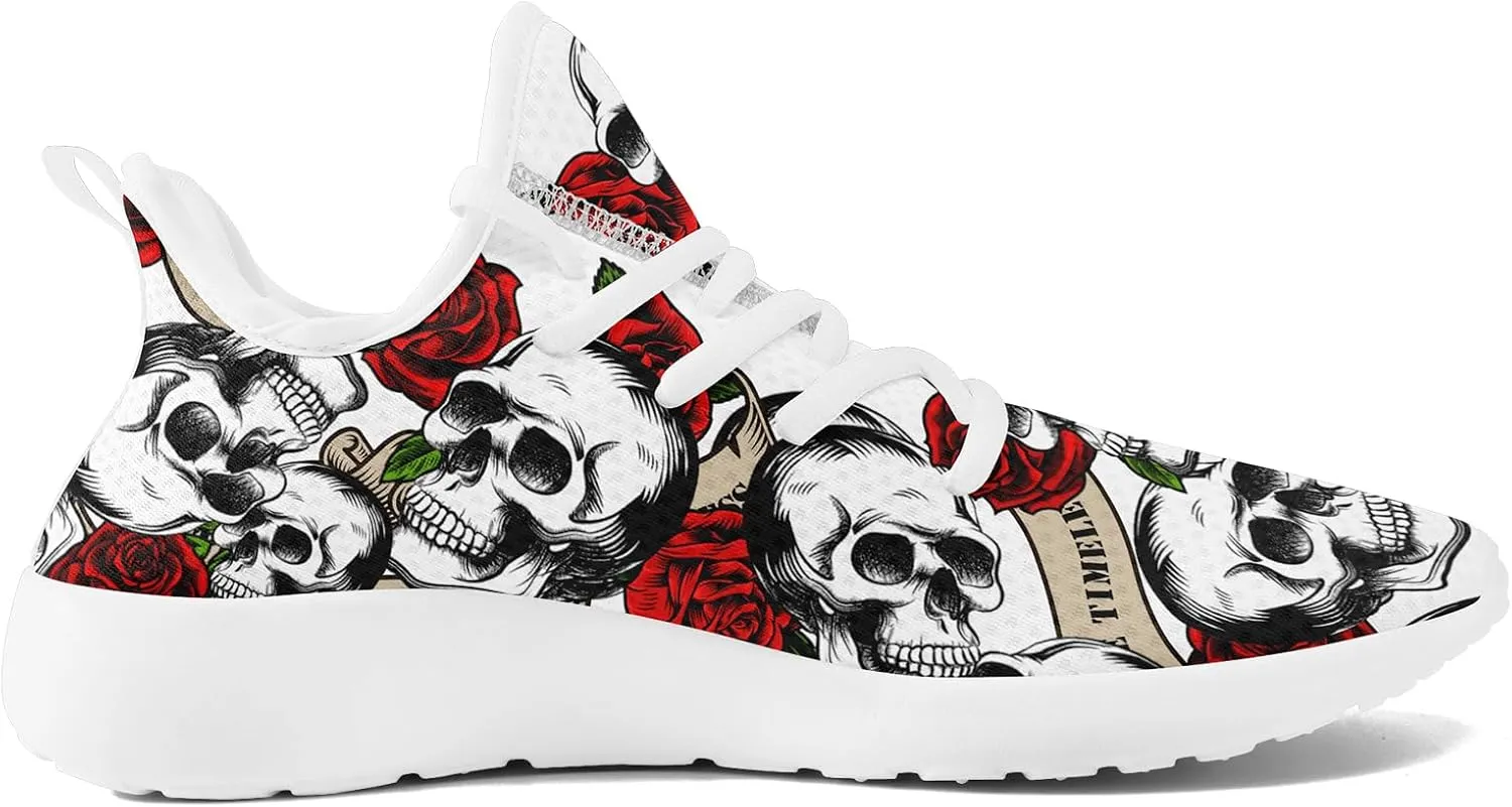 Men's Skull Walking Running Shoes Cushion Fashion Sneakers Lightweight Breathable Athletic Sports Tennis Shoes