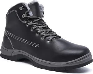 Mens Snow Boots Waterproof Winter Warm Fur Lined Shoes Non-Slip Insulated Outdoor Hiking Boot
