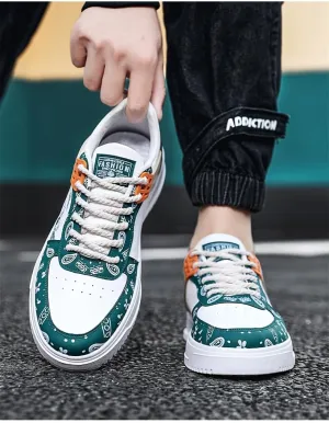 Men's Trendy Skate Shoes, Wear-Resistant Non Slip Lace-up Sneakers for Outdoor, Men's Street Style Footwear
