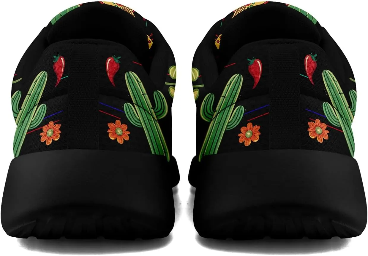 Mexican Flag Road Running Shoes for Men Women, Comfortable and Breathable Teachers Sneakers with Mexico Iconic Design