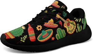 Mexican Flag Road Running Shoes for Men Women, Comfortable and Breathable Teachers Sneakers with Mexico Iconic Design