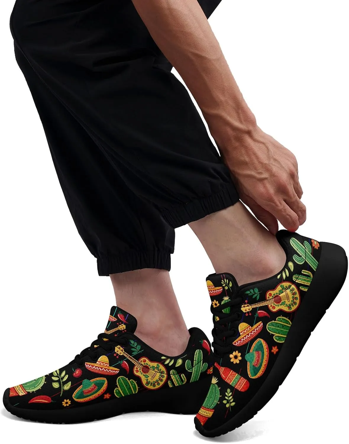 Mexican Flag Road Running Shoes for Men Women, Comfortable and Breathable Teachers Sneakers with Mexico Iconic Design