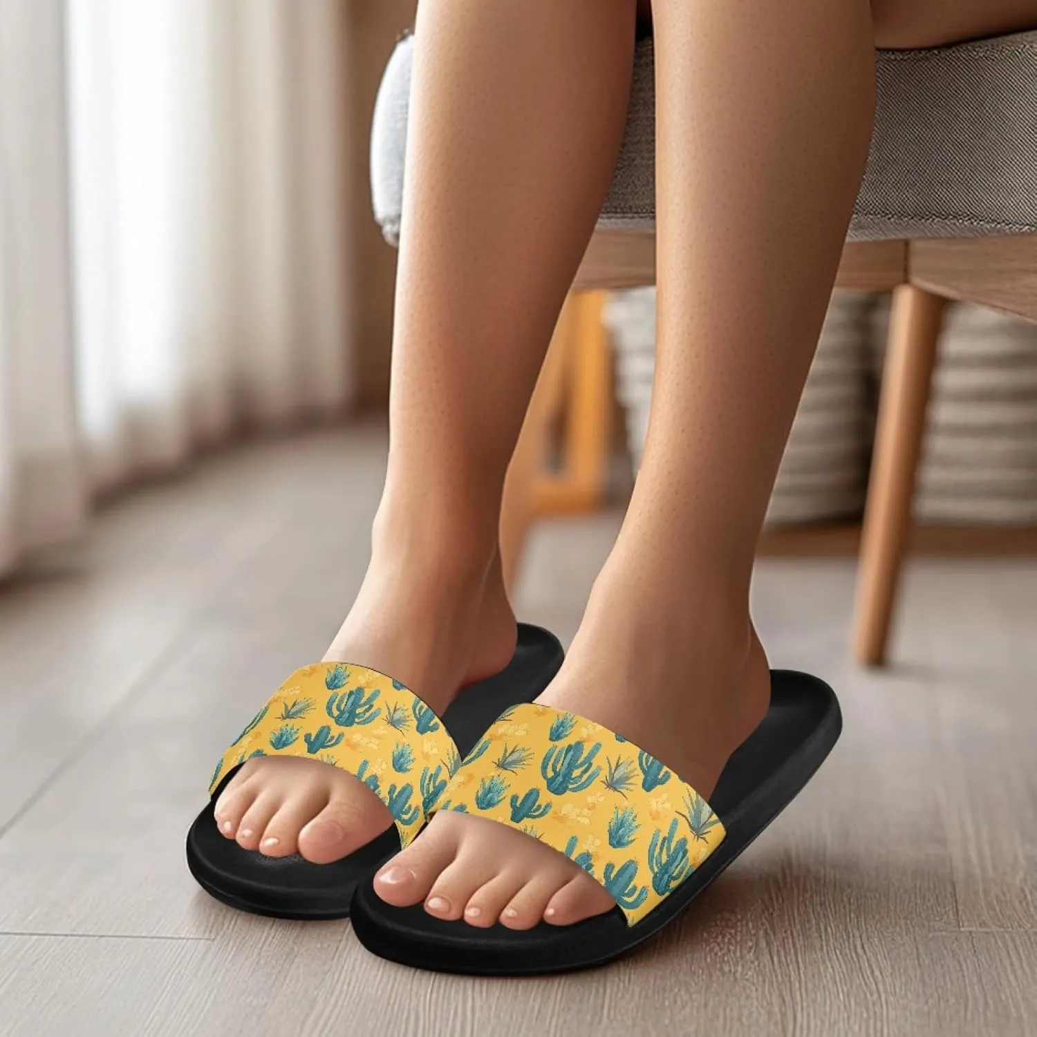 Micoklinlin Slide Sandals for Women Men Cute Flip Flops Waterproof Shower Slide Summer Bathroom Beach Pool Slippers Size 5-12