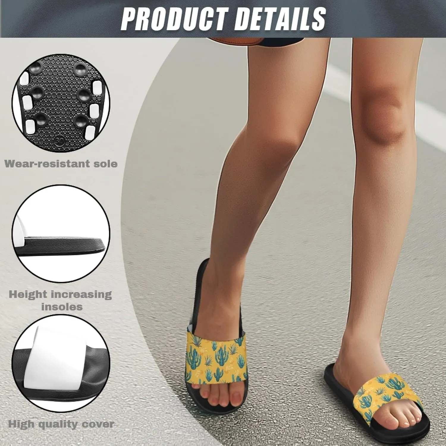 Micoklinlin Slide Sandals for Women Men Cute Flip Flops Waterproof Shower Slide Summer Bathroom Beach Pool Slippers Size 5-12