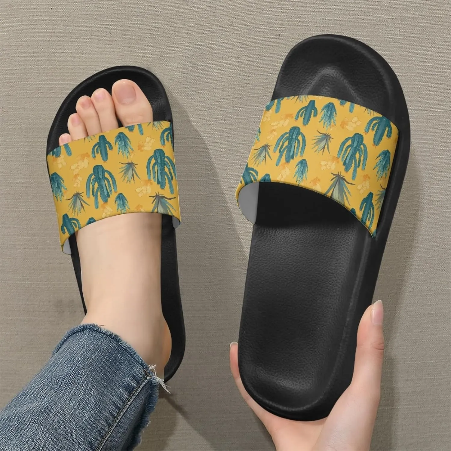 Micoklinlin Slide Sandals for Women Men Cute Flip Flops Waterproof Shower Slide Summer Bathroom Beach Pool Slippers Size 5-12