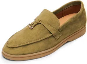 Milooey shoes Women's Round Toe Flat Loafers Comfort Slip On Moccasins Lightweight Driving Penny Loafer Casual Dress Walking Shoes Size 4-16 US