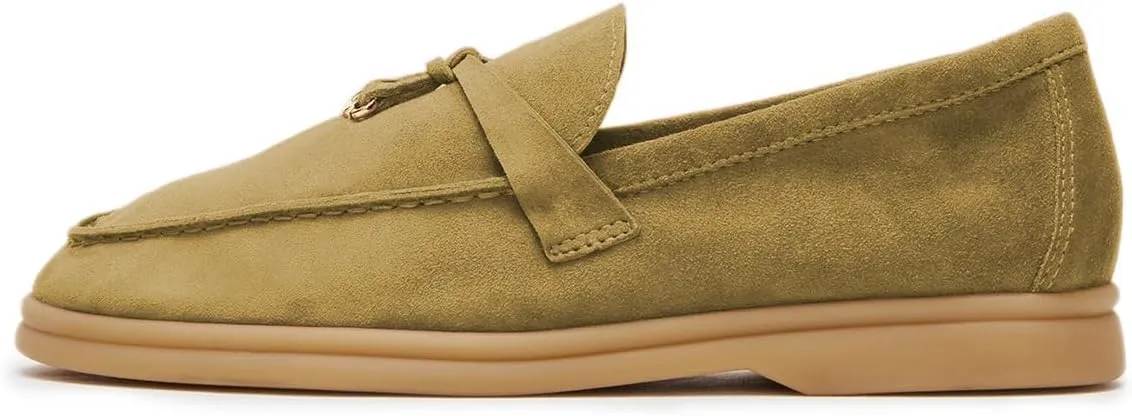 Milooey shoes Women's Round Toe Flat Loafers Comfort Slip On Moccasins Lightweight Driving Penny Loafer Casual Dress Walking Shoes Size 4-16 US