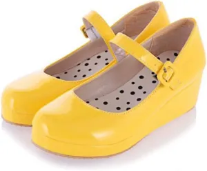 MIOKE Women's Fashion Wedge Mary Jane Pumps Round Toe Platform Mid Heel Comfort Party Wedding Dress Shoes