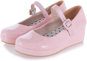 MIOKE Women's Fashion Wedge Mary Jane Pumps Round Toe Platform Mid Heel Comfort Party Wedding Dress Shoes