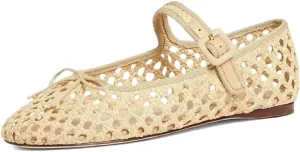 miss left Women Bowknot Ankle Strap Mary Jane Classic Closed Round Toe Ballet Flats Slip On Cozy Casual Dance Shoes Size 4-16 US