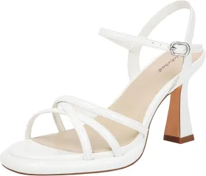 Mofirdast Women's Strappy Platform Heel Sandals Round Toe Ankle Strap High Heels Wedding Work Party Dress Shoes