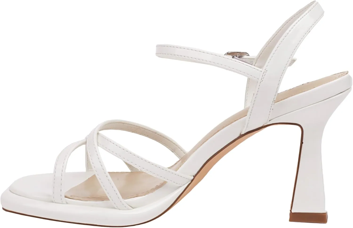 Mofirdast Women's Strappy Platform Heel Sandals Round Toe Ankle Strap High Heels Wedding Work Party Dress Shoes