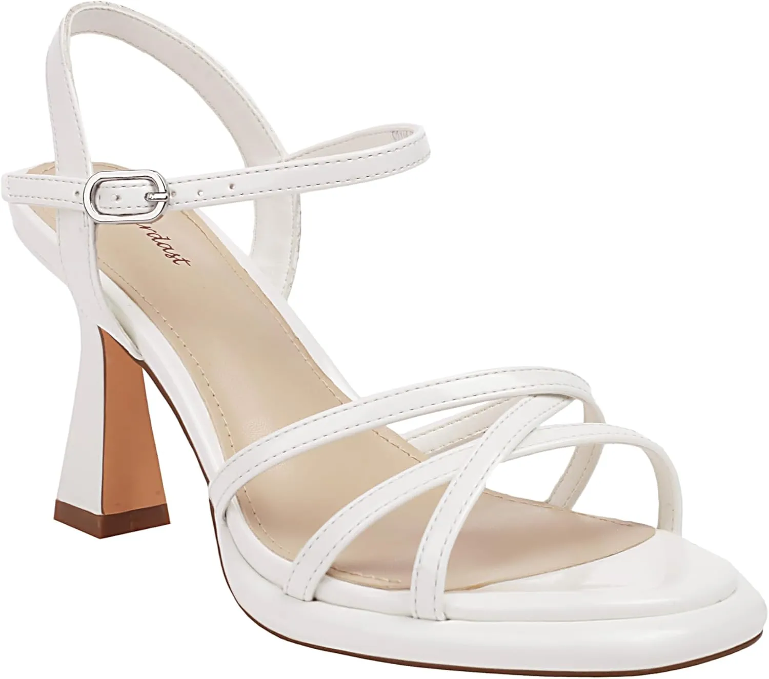 Mofirdast Women's Strappy Platform Heel Sandals Round Toe Ankle Strap High Heels Wedding Work Party Dress Shoes
