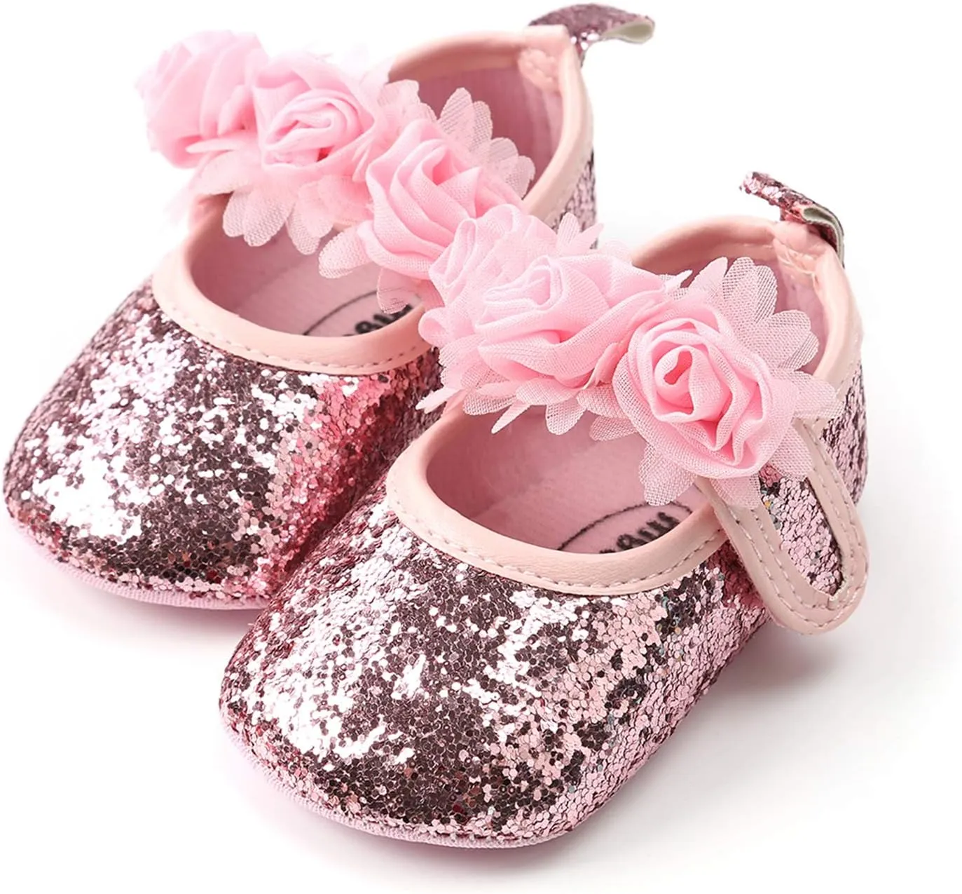 myppgg Baby Girls Mary Jane Flats Sparkly Bowknot Princess Dress Crib Shoes Non-Slip for Toddler First Walkers