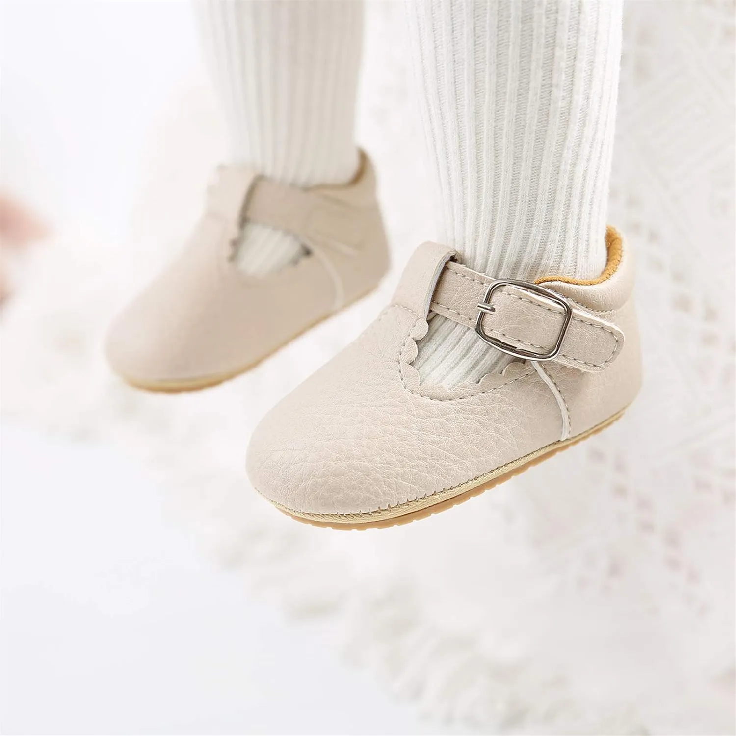 myppgg Baby Girls Mary Jane Flats Sparkly Bowknot Princess Dress Crib Shoes Non-Slip for Toddler First Walkers