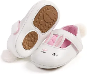 myppgg Baby Girls Mary Jane Flats Sparkly Bowknot Princess Dress Crib Shoes Non-Slip for Toddler First Walkers