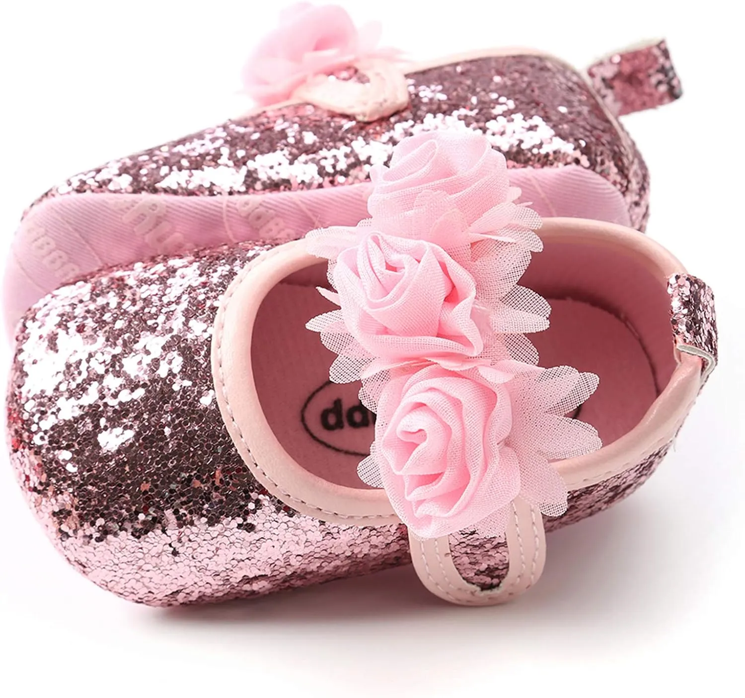 myppgg Baby Girls Mary Jane Flats Sparkly Bowknot Princess Dress Crib Shoes Non-Slip for Toddler First Walkers
