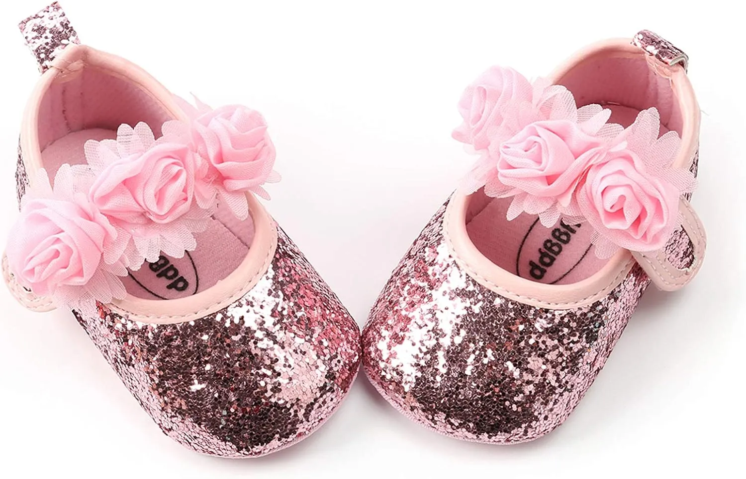 myppgg Baby Girls Mary Jane Flats Sparkly Bowknot Princess Dress Crib Shoes Non-Slip for Toddler First Walkers