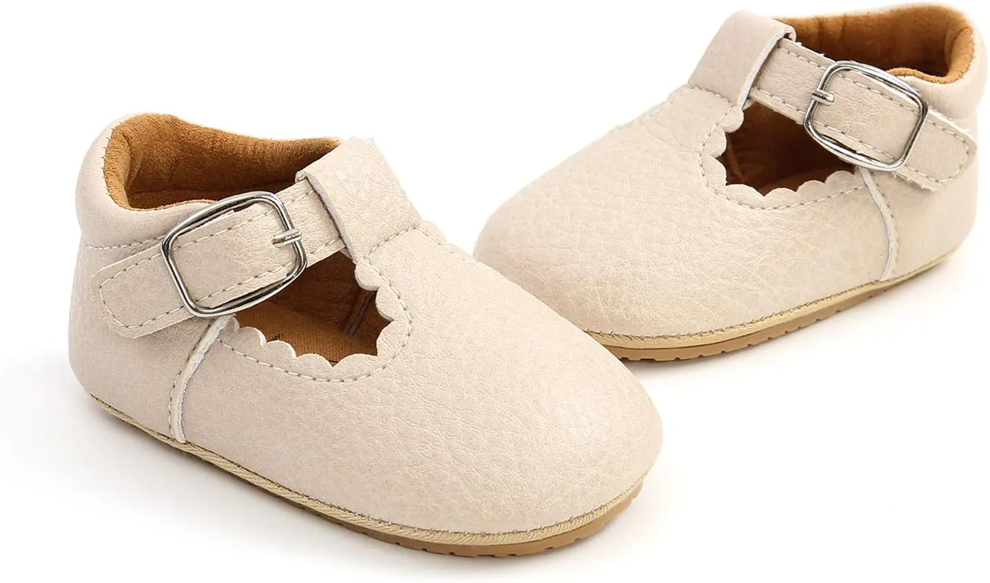 myppgg Baby Girls Mary Jane Flats Sparkly Bowknot Princess Dress Crib Shoes Non-Slip for Toddler First Walkers