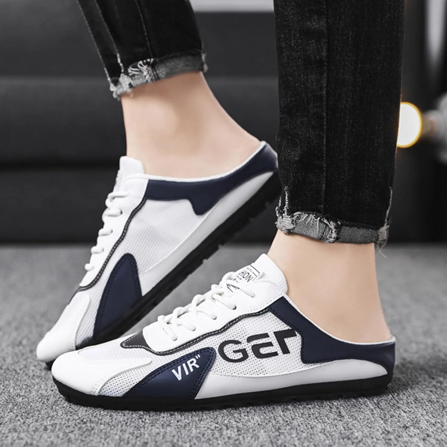 New Men's Shoes Trend Versatile Casual Shoes Lazy Man Half Slipperboard Shoes Shoes Male Loafer Shoes Men Casual Shoes