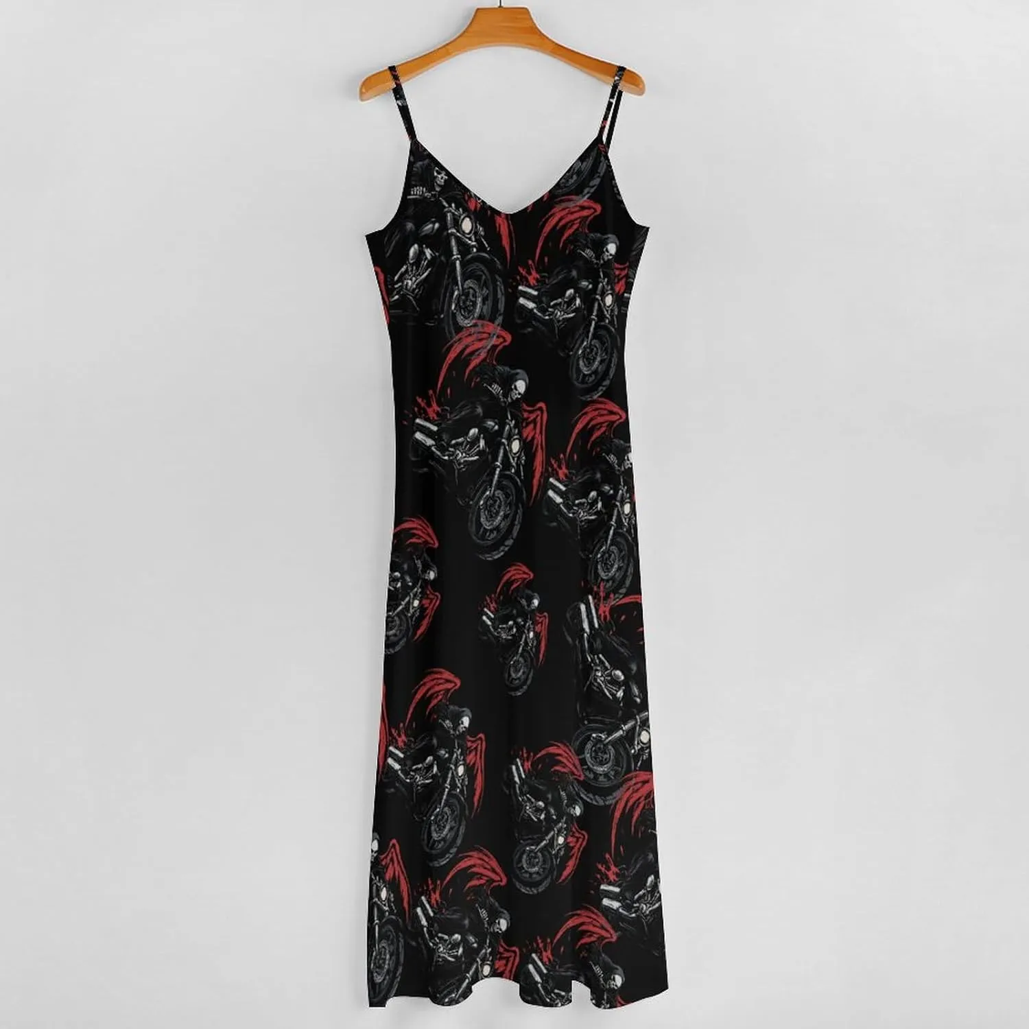 Night Rider Death Womens Summer Long Dress Casual Sleeveless Sundress Loose V Neck Tank Dresses for Beach