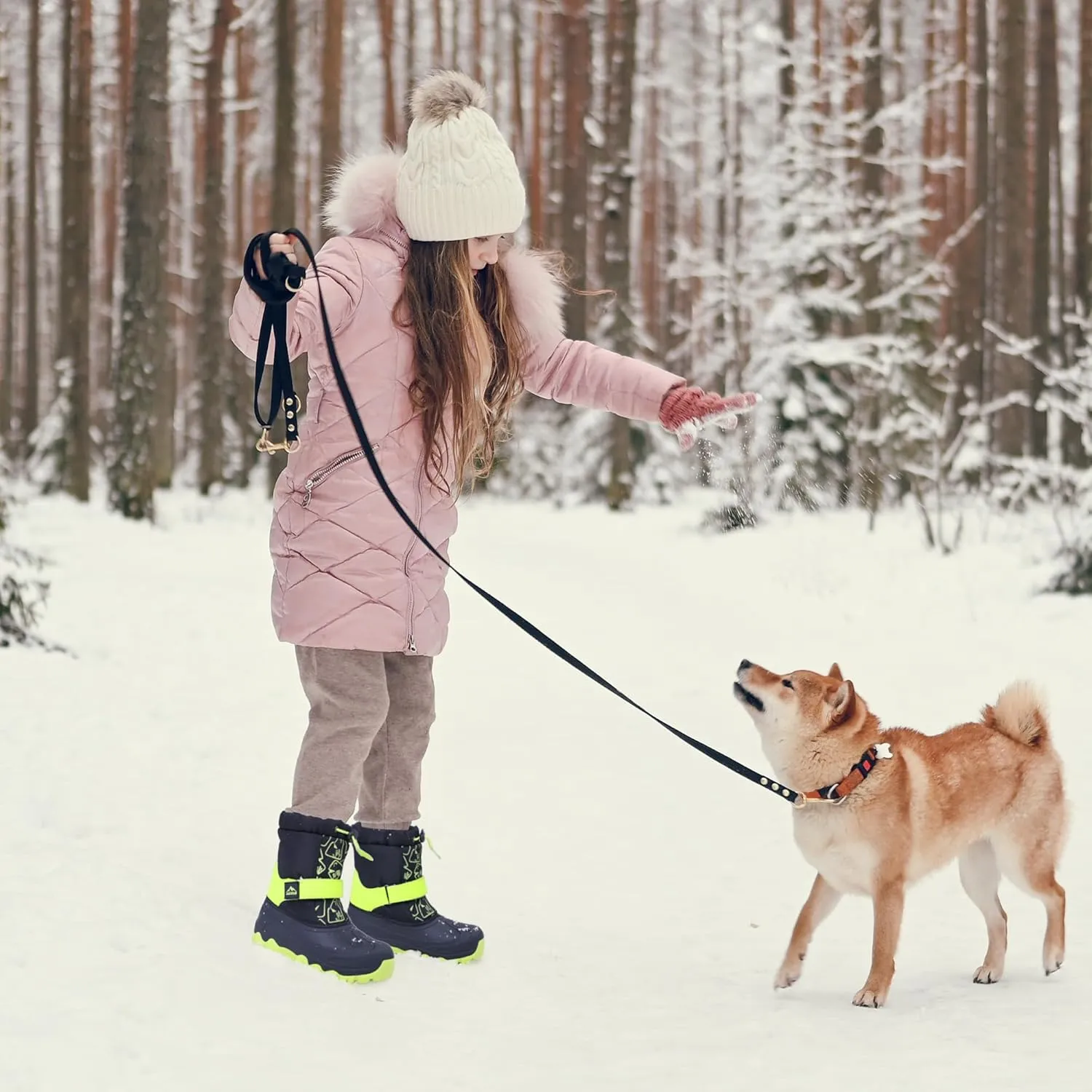NORTIV 8 Kids Snow Boots Boy's Girl's Waterproof Cold Weather Classic Booties Hiking Outdoor Shoes (Little Kids/Big Kids)
