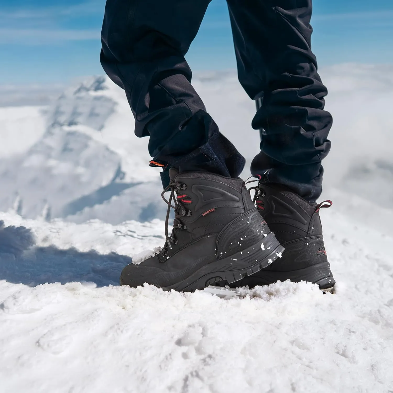 NORTIV 8 Men's Insulated Waterproof Construction Hiking Winter Snow Boots